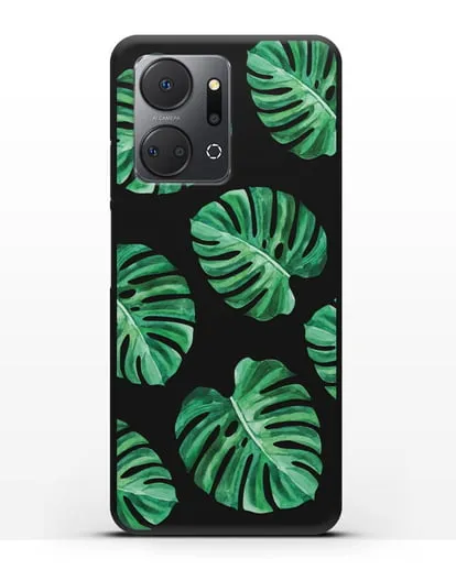 Чехол Тропические листья силиконовый для Honor X7a