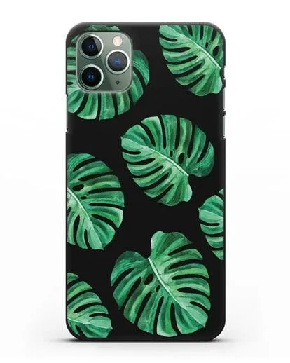 Чехол Тропические листья силиконовый для iPhone 11 Pro