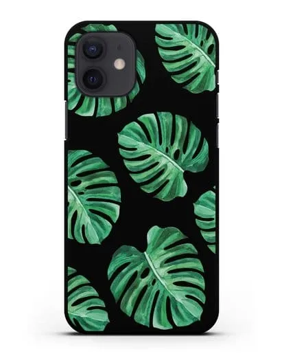 Чехол Тропические листья силиконовый для iPhone 12
