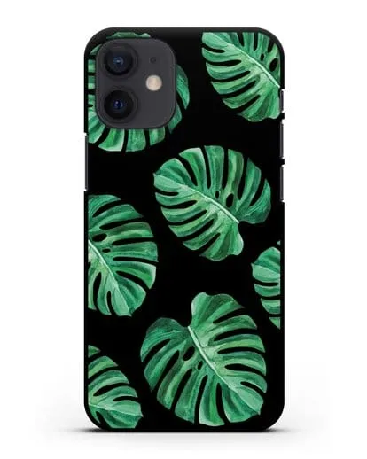 Чехол Тропические листья силиконовый для iPhone 12 mini