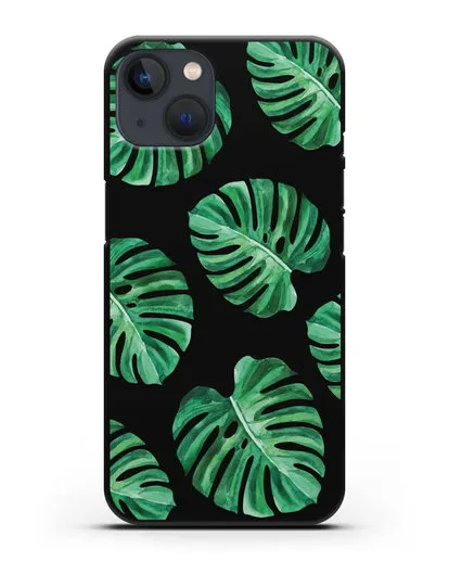 Чехол Тропические листья силиконовый для iPhone 13