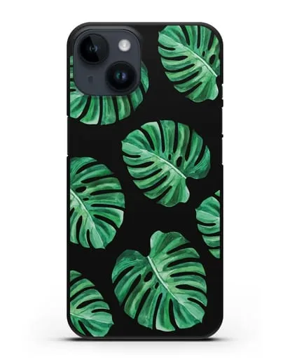 Чехол Тропические листья силиконовый для iPhone 14