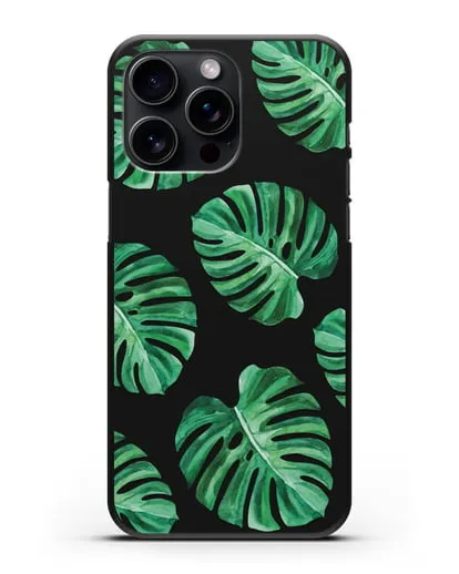 Чехол Тропические листья силиконовый для iPhone 15 Pro Max