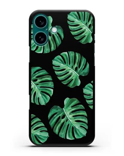 Чехол Тропические листья силиконовый для iPhone 16 Plus