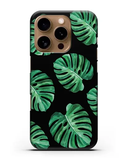 Чехол Тропические листья силиконовый для iPhone 16 Pro