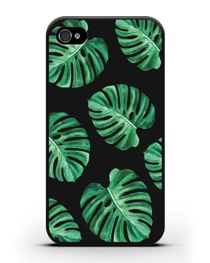 Чехол Тропические листья силиконовый для iPhone 4/4s