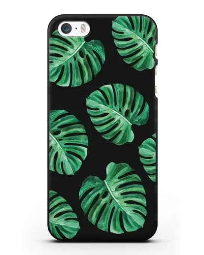 Чехол Тропические листья силиконовый для iPhone 5/5s/SE