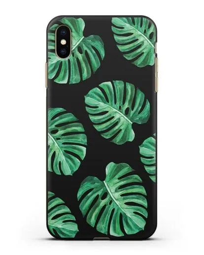 Чехол Тропические листья силиконовый для iPhone XS Max