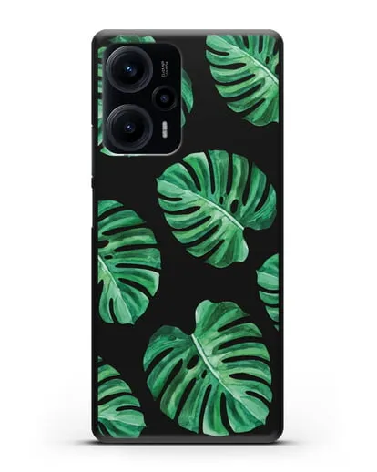Чехол Тропические листья силиконовый для Xiaomi Poco F5