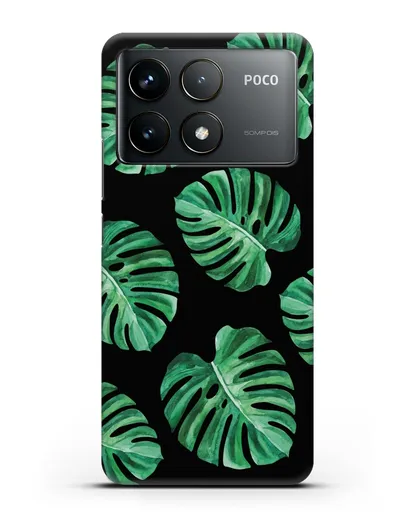 Чехол Тропические листья силиконовый для Xiaomi Poco F6 Pro