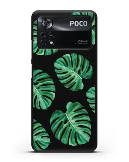 Чехол Тропические листья силиконовый для Xiaomi Poco X4 Pro