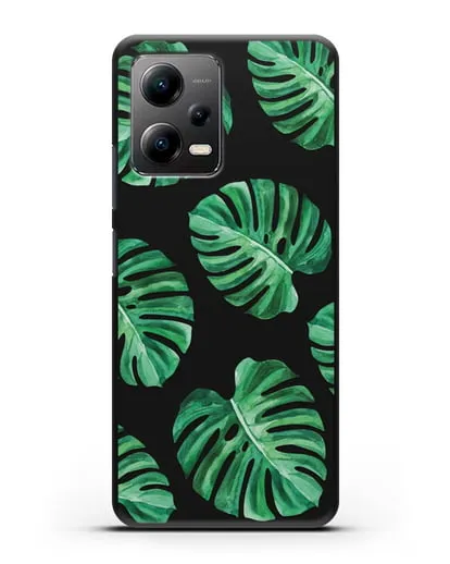 Чехол Тропические листья силиконовый для Xiaomi Poco X5