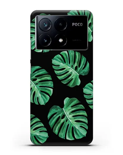 Чехол Тропические листья силиконовый для Xiaomi Poco X6 Pro