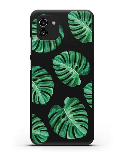 Чехол Тропические листья силиконовый для Samsung Galaxy A03 [SM-A035]