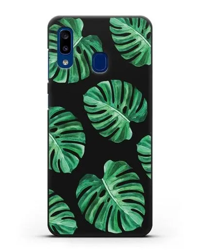 Чехол Тропические листья силиконовый для Samsung Galaxy A20 [SM-A205FN]