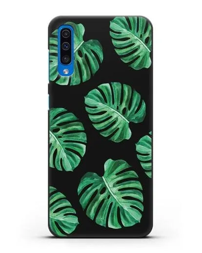 Чехол Тропические листья силиконовый для Samsung Galaxy A50