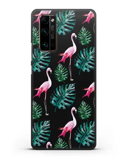 Чехол Карибский фламинго силиконовый для Honor 30 Pro