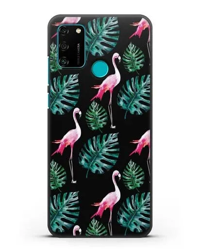 Чехол Карибский фламинго силиконовый для Honor 9A