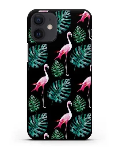 Чехол Карибский фламинго силиконовый для iPhone 12 mini