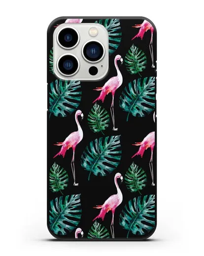 Чехол Карибский фламинго силиконовый для iPhone 13 Pro