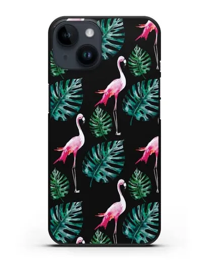 Чехол Карибский фламинго силиконовый для iPhone 14
