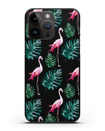 Чехол Карибский фламинго силиконовый для iPhone 14 Pro Max