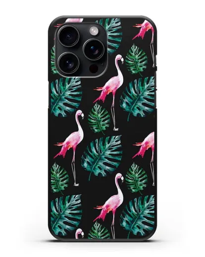 Чехол Карибский фламинго силиконовый для iPhone 15 Pro Max