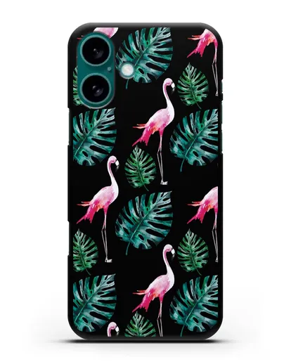 Чехол Карибский фламинго силиконовый для iPhone 16 Plus