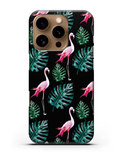 Чехол Карибский фламинго силиконовый для iPhone 16 Pro