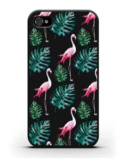 Чехол Карибский фламинго силиконовый для iPhone 4/4s
