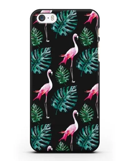 Чехол Карибский фламинго силиконовый для iPhone 5/5s/SE
