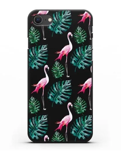 Чехол Карибский фламинго силиконовый для iPhone SE 2020