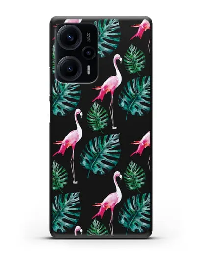 Чехол Карибский фламинго силиконовый для Xiaomi Poco F5