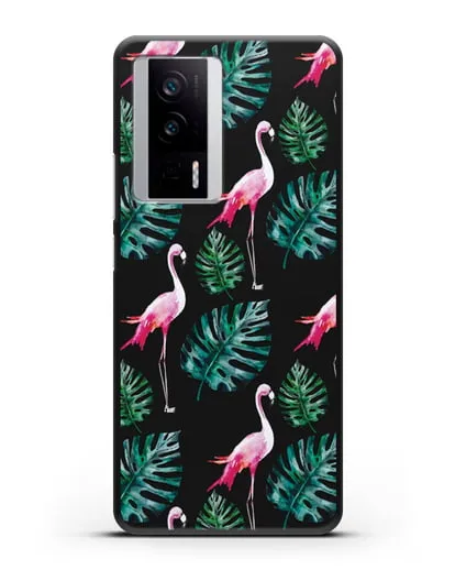 Чехол Карибский фламинго силиконовый для Xiaomi Poco F5 Pro