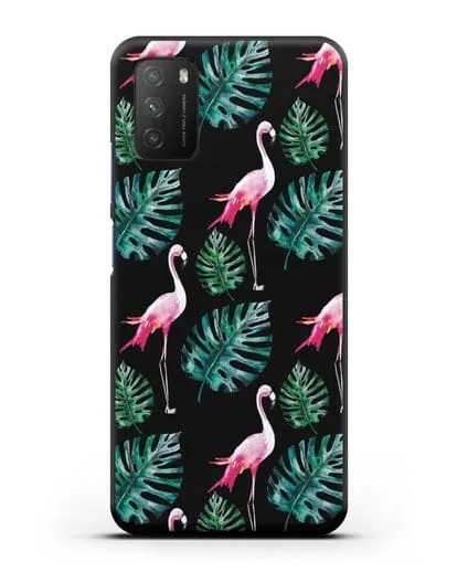 Чехол Карибский фламинго силиконовый для Xiaomi Poco M3