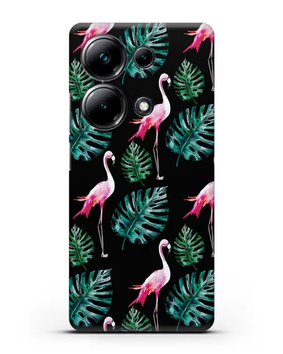 Чехол Карибский фламинго силиконовый для Xiaomi Poco M6 Pro