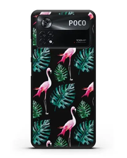 Чехол Карибский фламинго силиконовый для Xiaomi Poco X4 Pro