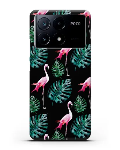 Чехол Карибский фламинго силиконовый для Xiaomi Poco X6 Pro