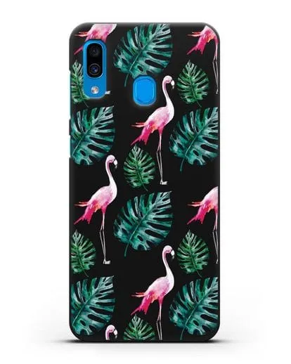 Чехол Карибский фламинго силиконовый для Samsung Galaxy A30 [SM-A305FN]
