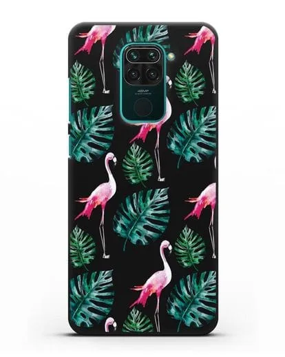 Чехол Карибский фламинго силиконовый для Xiaomi Redmi Note 9
