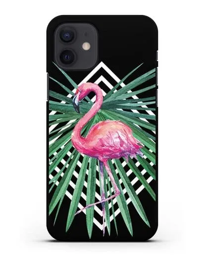 Чехол Розовый фламинго силиконовый для iPhone 12
