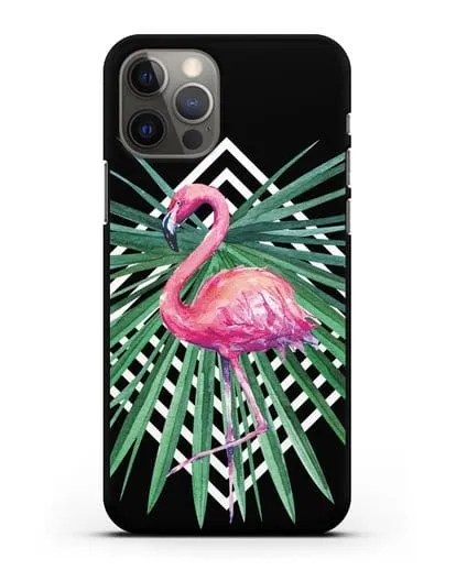 Чехол Розовый фламинго силиконовый для iPhone 12 Pro