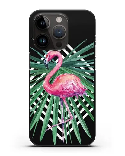 Чехол Розовый фламинго силиконовый для iPhone 14 Pro