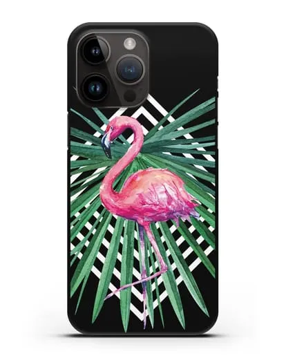 Чехол Розовый фламинго силиконовый для iPhone 14 Pro Max
