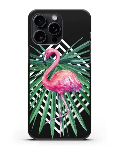 Чехол Розовый фламинго силиконовый для iPhone 15 Pro Max