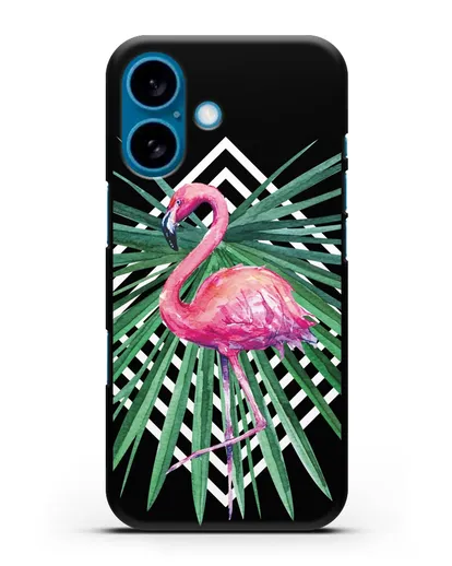 Чехол Розовый фламинго силиконовый для iPhone 16