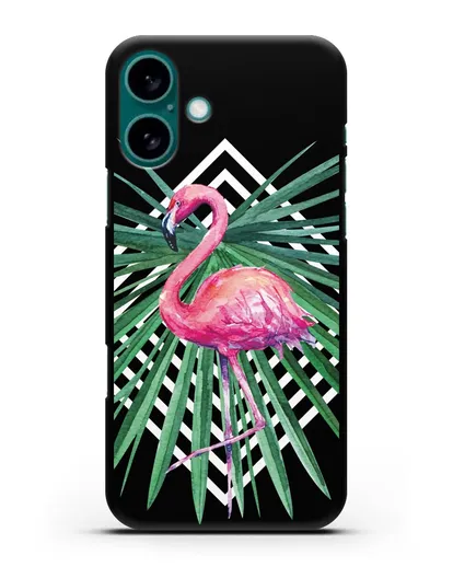 Чехол Розовый фламинго силиконовый для iPhone 16 Plus