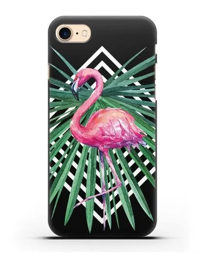 Чехол Розовый фламинго силиконовый для iPhone 7