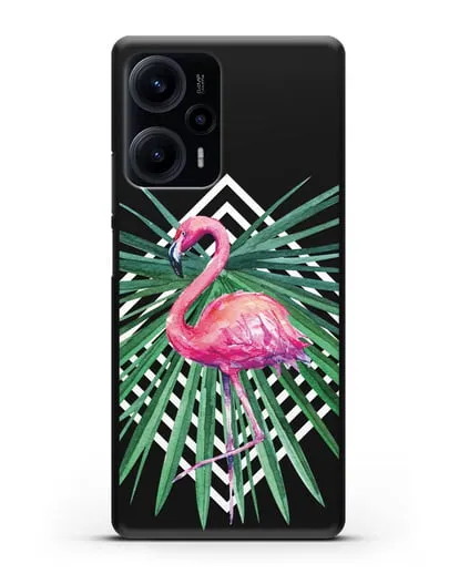 Чехол Розовый фламинго силиконовый для Xiaomi Poco F5