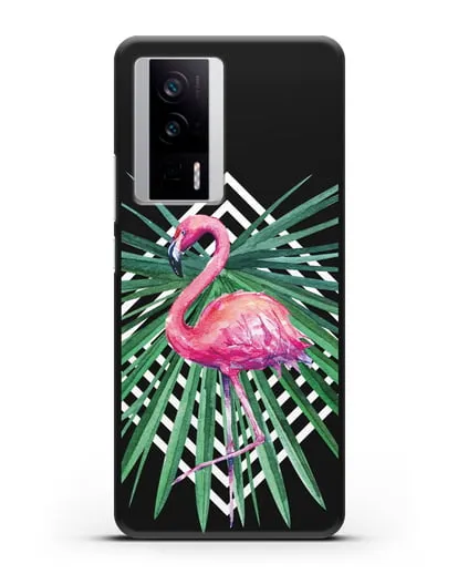 Чехол Розовый фламинго силиконовый для Xiaomi Poco F5 Pro